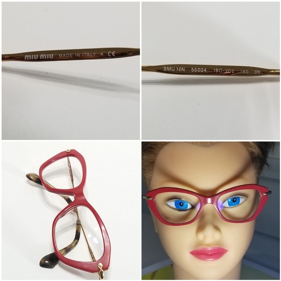 Gorgeous Miu Miu Red Eyeglasses Frames - Picture 10 of 16